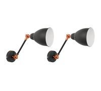 Set of 2 Wall Lamps MISSISSIPPI Adjustable Metal Graphite Grey