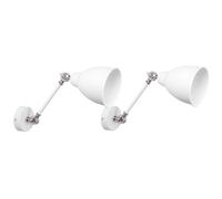 Beliani Set Of 2 Wall Lamps Mississippi Adjustable Metal White, White
