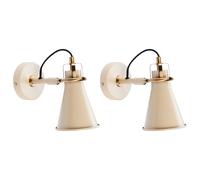 Set of 2 Wall Lamps MOYOLA Adjustable Metal Beige