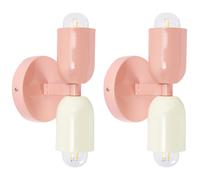 Set of 2 Wall Lamps TOPI Pastel Pink Metal