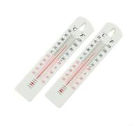 Set of 2 Wall Mounted Indoor Outdoor Thermometers for Home Office Garden or Greenhouse, Large Easy-Read Celsius and Fahrenheit Scale, -50°C to 50°C / -60°F to 120°F, Weather Resistant Design