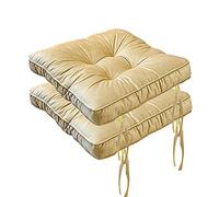 Set of 2 Washable Velvet Chair Pads 17x17 for Dining Chairs Reversible Seat Cushions in Multi Colors Comfortable Kitchen Chair Cushions for Home Decor