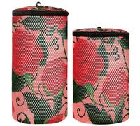 Set of 2 Washing Machine Wash Bags for Mother's Day, Red Roses and Flower Flowers, Multi, 1 Size, Modern, Multicoloured., One Size, Modern, Multicoloured., One size, modern
