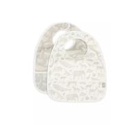 Set of 2 Waterproof Bibs Animals Olive Green Jollein