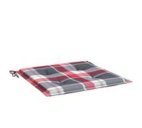 Set of 2 Waterproof Garden Chair Cushions 50 x 50 x 3 cm Plaid Design Oxford Fabric Comfortable Outdoor Cushions for Patio and Balcony Furniture