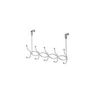 Set of 2 Waves Black Over Door Storage Hooks Showerdrape Metallic Silver One Size