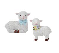 Set Of 2 Whimsically Sheep Figurines Resins Animal Sculptures For Garden Decors And Miniature Landscape Ornamentation Gardening Gift