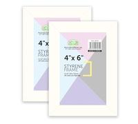(Set Of 2) - White 4x6 Styrene Photo Frames - Durable Plastic Picture Frames for Photos, Artwork & Memories - Ideal for Home, Office, Gifts & Decor - Sleek, Stylish, and Easy to Display.