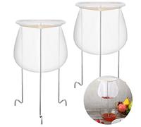 Set of 2 White and Silver Jelly Strainer Stand with Bag Reusable Food Filter Bag Jelly Bags for Straining Stainless Steel Sieve Stand for Different Size Pans and Bowls