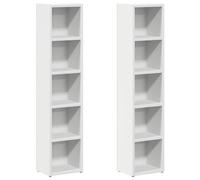 Vidaxl Cd Cabinets 2 Pcs White 21X16X93.5 Cm Engineered Wood
