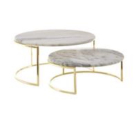 Set of 2 White Marble Cake Stands | Delphine
