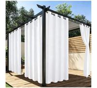 Set of 2 White Outdoor Gazebo Canopies - UV Blocker Sun Protection 259x304cm, Ideal for Garden, Patio, Porch - Enhance Privacy & Weather Resistant