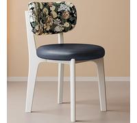 Set of 2 White PU Leather Dining Chairs - Upholstered Kitchen Stools with Comfortable Back Armrest-Free Design for Restaurant Café Living Room Modern Home Decor