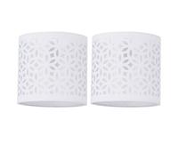 Set of 2 White Table Lamp Shades, Lampshades for Table Lamp or Bedside Light, Modern Cut Out Design, Diameter 15cm