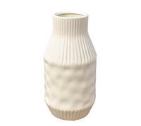 Set of 2 White Vases for Flowers 21cm Cylinder Japanese Styles Ceramic Vase Wedding Table Piece Centrepiece Flower Arranging Home Decor Living Room Bedroom (Cream Vase)