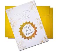 Set of 2 Will You Be My Boyfriend? Cards with Envelopes - Unique Gold Scratch to Reveal Design - Romantic Boyfriend Proposal Card - Love Cards for Him