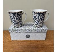 Lesser & Pavey British Designed Willow Bough Coffee Mug | Ceramic Coffee Mugs for Home or Work | Large Mugs for Hot Drinks | Set of 2 Tea and Coffee Cups - William Morris
