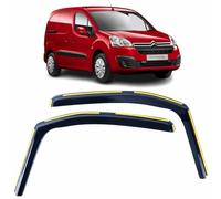 Set Of 2 Wind Deflectors For CITROEN BERLINGO, PEUGEOT PARTNER II 2008 2009 2010 2011 2012 2013 2014 2015 2016 2017 In-Channel Acrylic Side Window Visors-Smoke Tinted Sun & Rain Guards Reflectors.