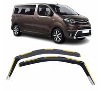 Set Of 2 Wind Deflectors For CITROEN DISPATCH/JUMPY, PEUGEOT EXPERT/TRAVELLER, TOYOTA PROACE 2016 to 2026 In-Channel Acrylic Side Window Visors-Smoke Tinted Rain Guards Reflectors.