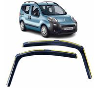 Set Of 2 Wind Deflectors For CITROEN NEMO, PEUGEOT BIPPER, FIAT QUBO 2007 2008 2009 2010 2011 2012 2013 2014 2015 2016 2017 2018 2019 2020 In-Channel Side Window Visors-Smoke Tinted Rain Guards.