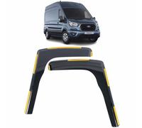 Set of 2 WIND DEFLECTORS For FORD TRANSIT 2015 2016 2017 2018 2019 2020 2021 2022 2023 2024 2025 2026 In-Channel Acrylic Side Window Visors-Smoke Tinted Sun & Rain Guards Reflectors Fits Transit Van.