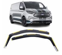 Set of 2 WIND DEFLECTORS For FORD TRANSIT CUSTOM 2024 2025 2026 2027 In-Channel Acrylic Side Window Visors-Smoke Tinted Sun & Rain Guards Reflectors Fits FORD TOURNEO CUSTOM New.