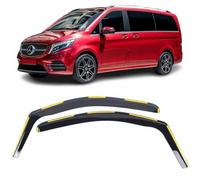 Set Of 2 Wind Deflectors For MERCEDES BENZ VITO V CLASS W447 2014 2015 2016 2017 2018 2019 2020 2021 2022 2023 2024 2025 In-Channel Acrylic Side Window Visors-Smoke Tinted Sun & Rain Guards Reflectors