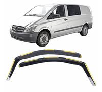 Set Of 2 Wind Deflectors For MERCEDES VIANO VITO W639 2003 2004 2005 2006 2007 2008 2009 2010 2011 2012 2013 In-Channel Acrylic Side Window Visors-Smoke Tinted Rain Guards Reflectors.