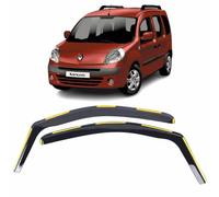 Set Of 2 Wind Deflectors For RENAULT KANGOO & MERCEDES CITAN 2007 to 2021 In-Channel Acrylic Side Window Visors-Smoke Tinted Sun & Rain Guards Reflectors.