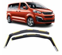 Set of 2 WIND DEFLECTORS For VAUXHALL VIVARO 2020 2021 2022 2023 2024 2025 2026 2027 In-Channel Acrylic Side Window Visors-Smoke Tinted Sun & Rain Guards Reflectors Fits Vivaro E-Life.
