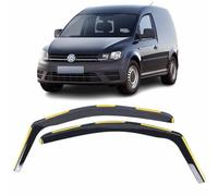 Set of 2 Wind Deflectors For VW CADDY 2015 2016 2017 2018 2019 2020 In-Channel Acrylic Side Window Visors-Smoke Tinted Sun & Rain Guards Reflectors.