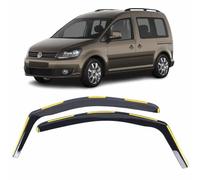 Set Of 2 Wind Deflectors For VW CADDY MK3 2003 2004 2005 2006 2007 2008 2009 2010 2011 2012 2013 2014 In-Channel Side Window Visors-Smoke Tinted Sun & Rain Guards Reflectors Fits Volkswagen Caddy.