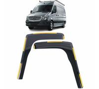 Set Of 2 Wind Deflectors For VW CRAFTER Fits MERCEDES SPRINTER 2006 2007 2008 2009 2010 2011 2012 2013 2014 2015 2016 2017 In-Channel Side Window Visors-Smoke Tinted Rain & Sun Guards Reflectors