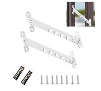 Set of 2 Window Stoppers Window Latch 18 cm Window Stopper Metal Window Lock for Tilting Window Shutter Lock Window Open Holder Window Latch for Adjusting the Window Oven, White