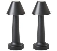 Beliani Set of 2 Wireless LED Table Lamp JOANES with Dimmer Metal Black, Black