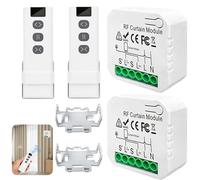 Set of 2 Wireless Roller Shutter Control Retrofit Set, Wireless Switch 230 V for Roller Shutters Blinds Awnings Existing, Roller Shutter Switch with RF Remote Control + Receiver Module, 2200 W, Up to