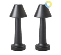 Set of 2 Wireless Table Lamps Black JOANES