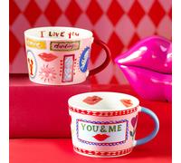 Set of 2 With Love Mugs Multi-Coloured