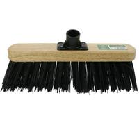 Set Of 2 Wooden Stiff Black Bristle Hard Brush Broom Head Cleaning Sweeping 11.5 Inch