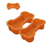 Set of 2 Woofy French 100% Silicone Cake molds - Bone Shape - Ideal for Cakes, Cookies, Treats, Soaps, Candles, and Other Creations - Microwave and Oven Safe