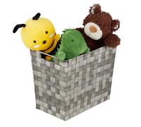 Set of 2 Woven Storage Box Basket Organiser Bathroom Bedroom Living Room Grey