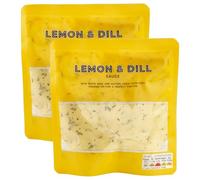 Set of 2 x 200g Premium Lemon & Dill Ready-To-Use Sauce Pouches, With White Wine & Butter, Perfect with Fish (400g)