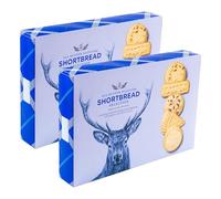 Set of 2 x 450g Large Traditional Stag Design All Butter Scottish Shortbread Premium Selection Gift Boxes, Baked in The Highlands, Original, Toffee & Chocolate Chunk