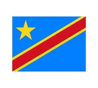 Set of 2 x Democratic Republic of The Congo Flag Iron on Screen Print for Fabric Machine Washable Transfer DRC Flag