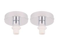 Set of 2 x E14 Flush Ceiling Mounts for Easy Fit Shades First Choice Lighting Silver One Size