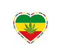 Set of 2 x Love Hemp DIY Iron on Transfer Marijuana Plant Leaf Patch Weed Rasta Badge Rasta Cannabis
