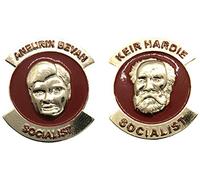 Set of 2 x SOCIALIST ICON Aneurin Bevan and Keir Hardie Labour Party 3D Effect Enamel Pin Badges