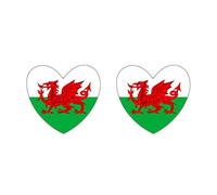 Set of 2 X Welsh Heart Temporary Tattoo Waterproof Lasts 1 week Wales dragon Flag rugby