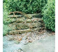 Set of 2 - XL and Large - Rusty Metal Garden Spiral Balls
