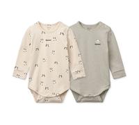 Set of 2 Yanni Pandas Organic Cotton Bodies Beige 0/2 months